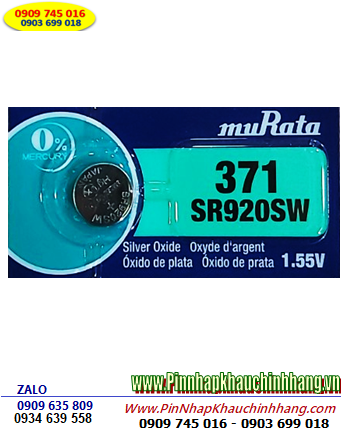 MuRata SR920SW _Pin 371; Pin đồng hồ 1.55v Silver Oxide MuRata SR920SW _Pin 371